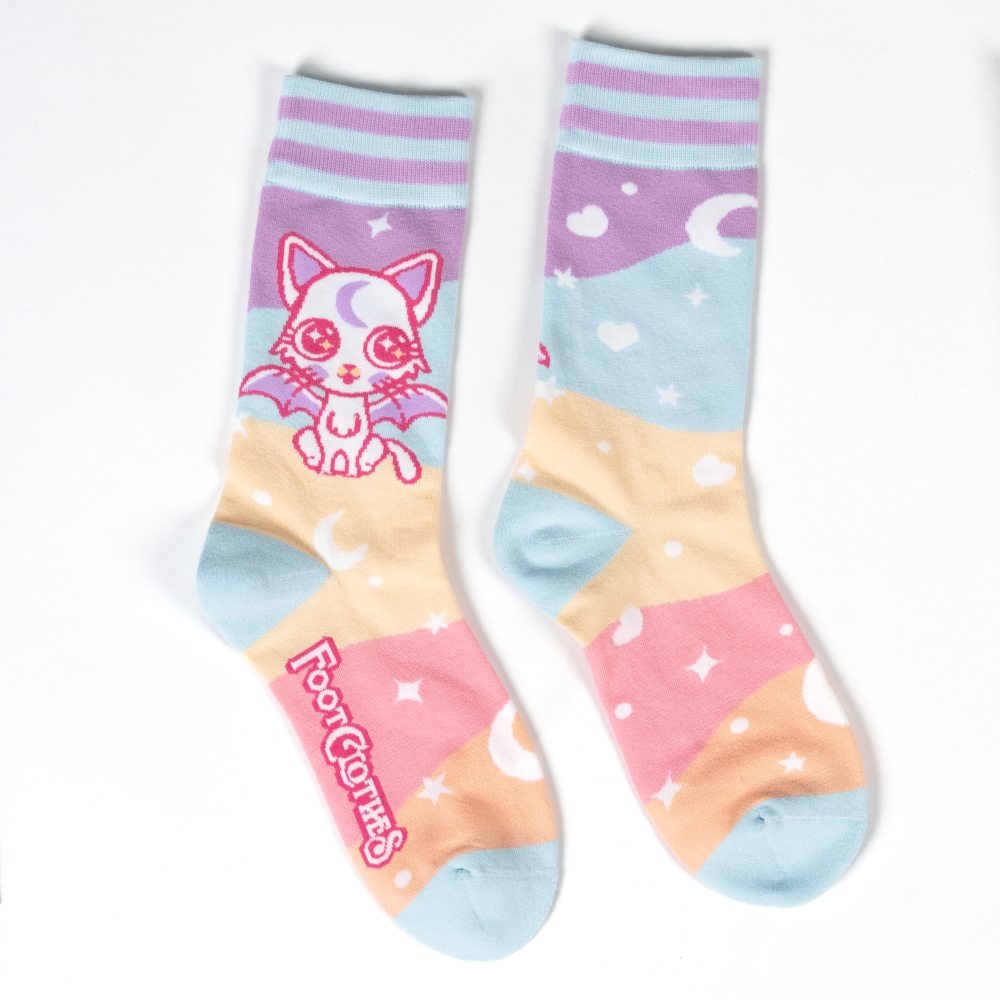 Footclothes - Mystic Kitty Crew Socks - Multicolours